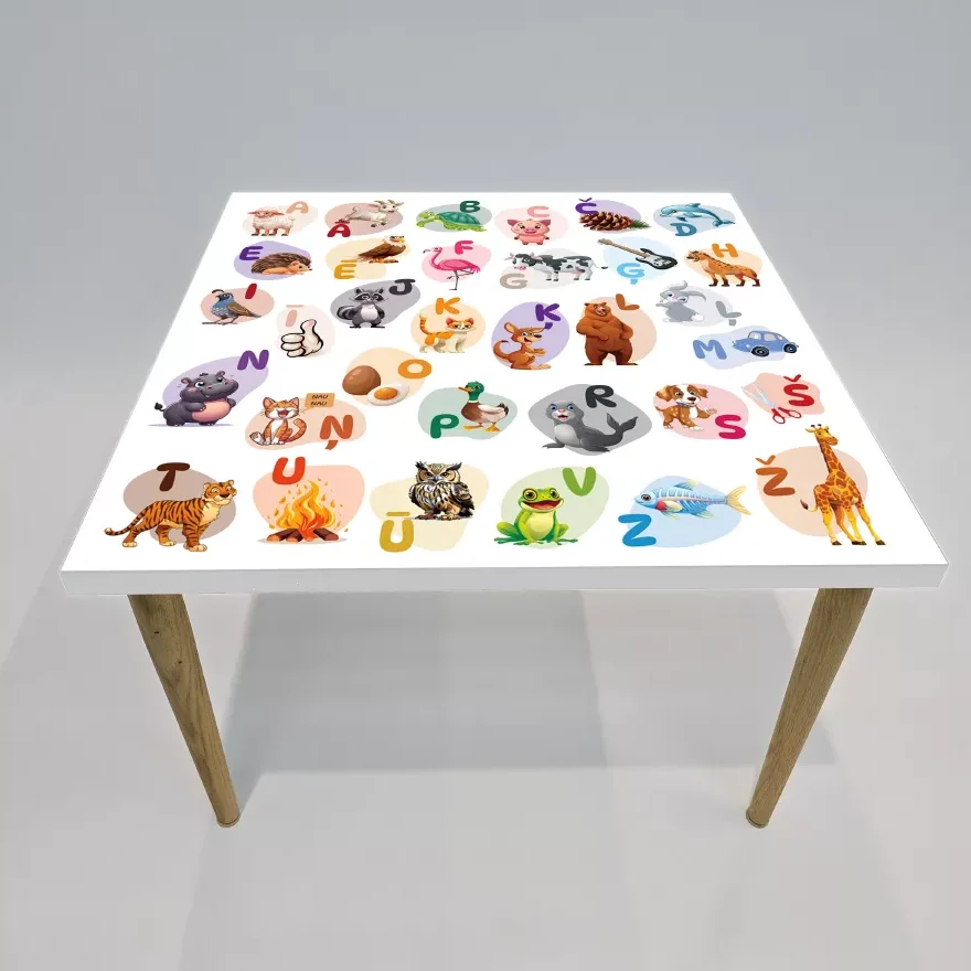 Table "Alphabet" Super Matt, Soft-Touch