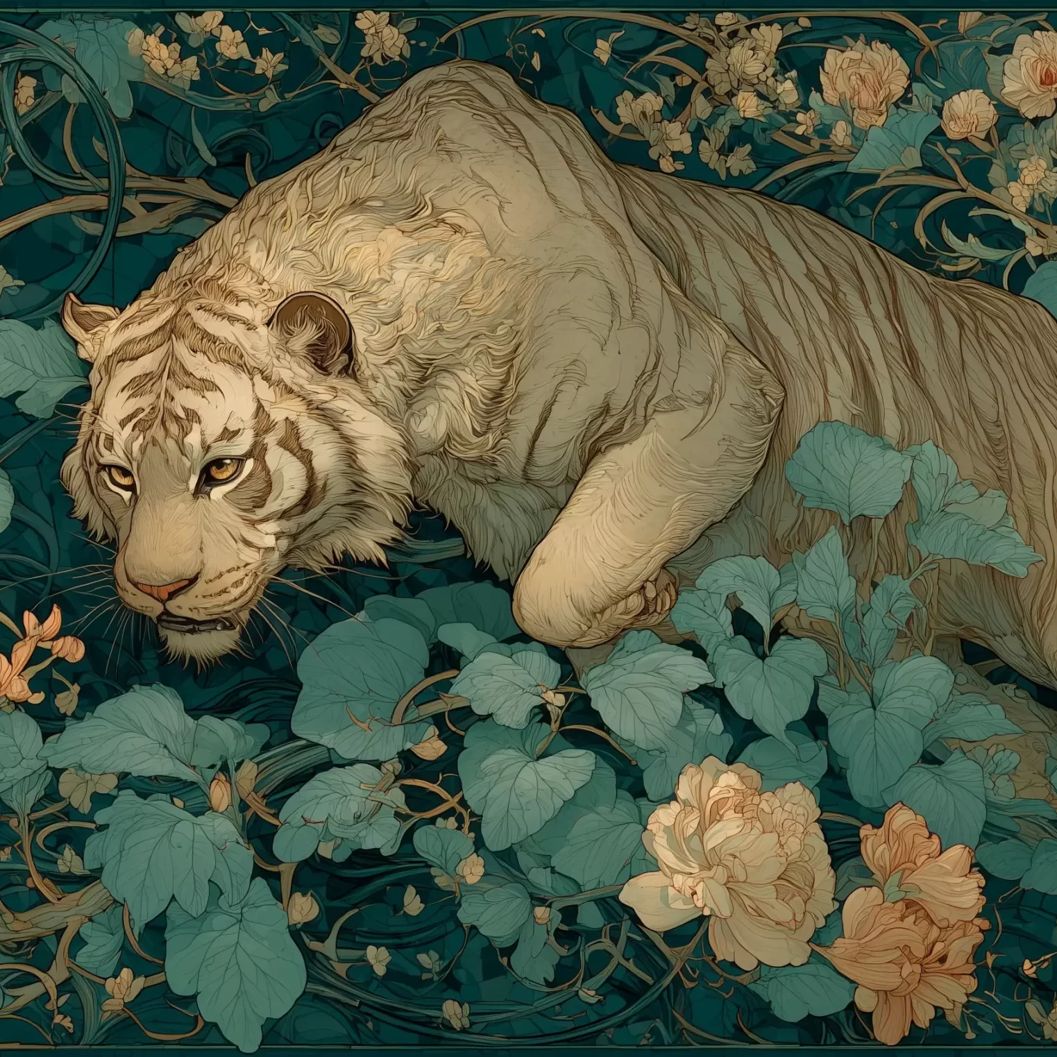 Beautiful harmonious jungle scene