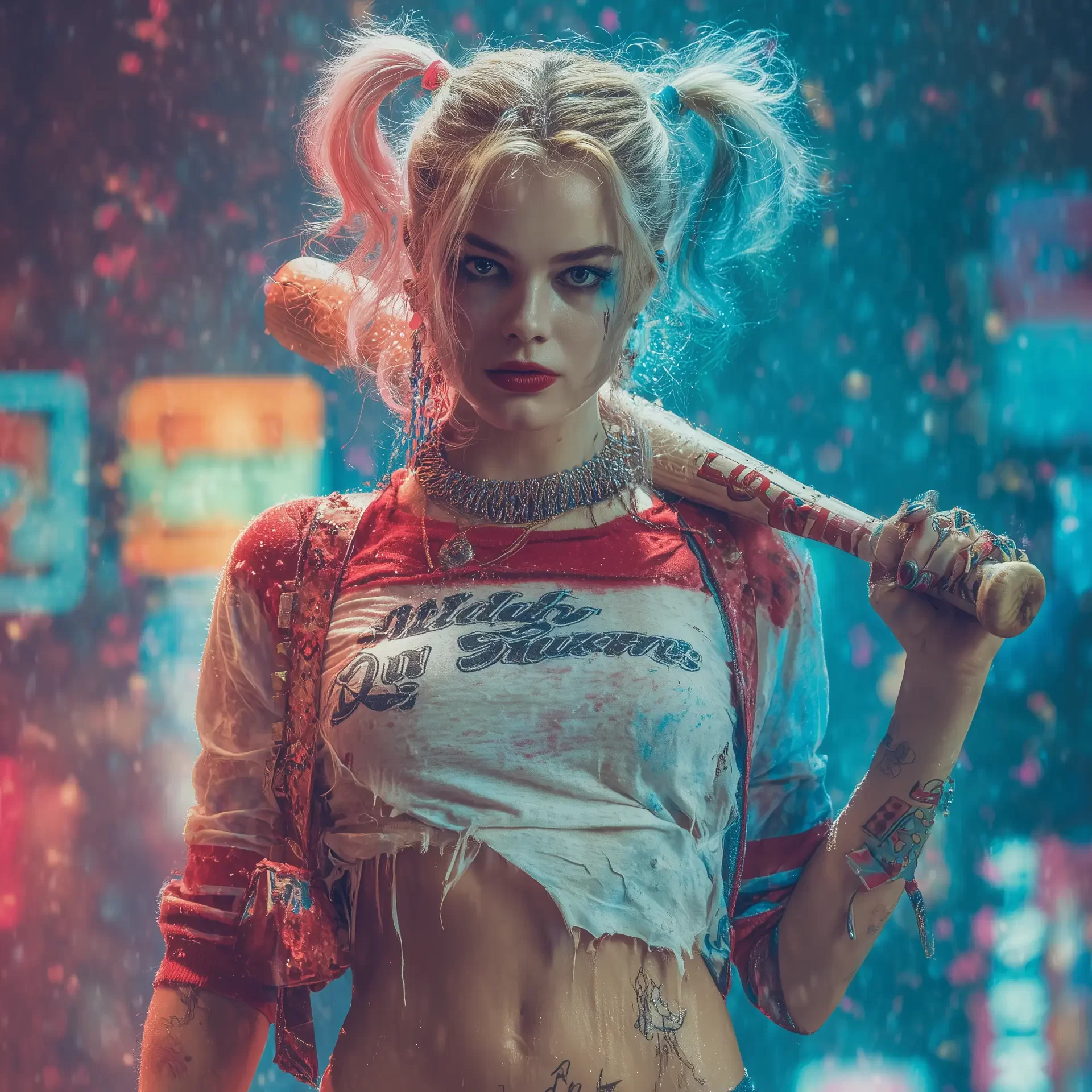 Cinematic shot of a playful carefree Harley