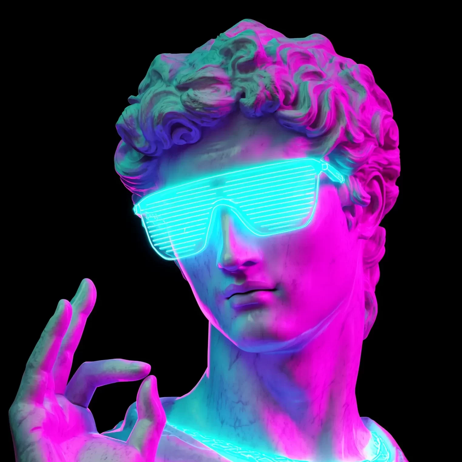 3D illustration of a bust sculpt