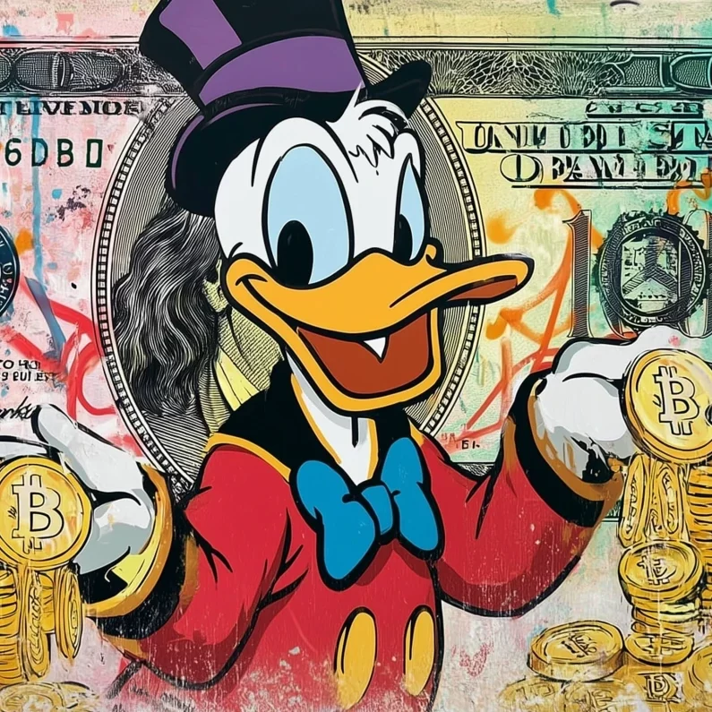 Scroodge Mcduck showing his golden money