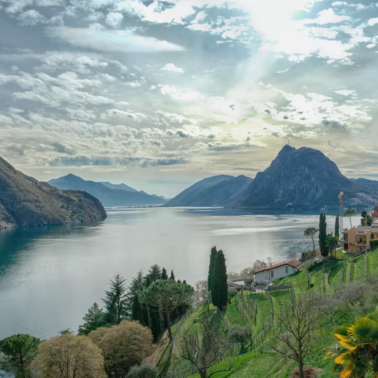 A lake in the mountains