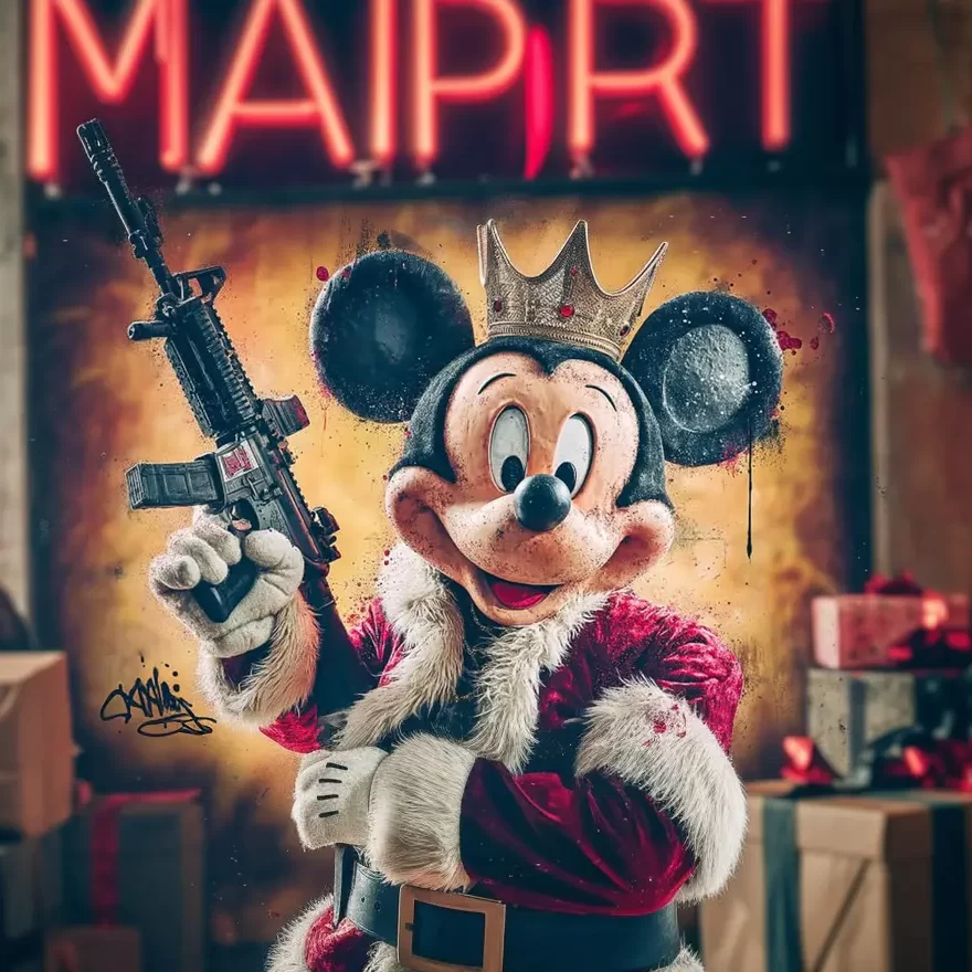 Mickey mouse as Santa Claus