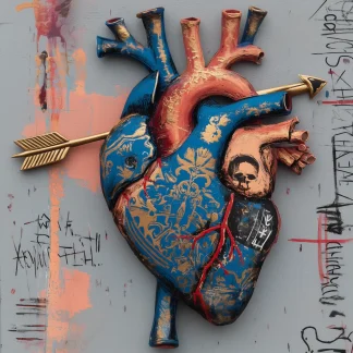 Heart pierced with arrow