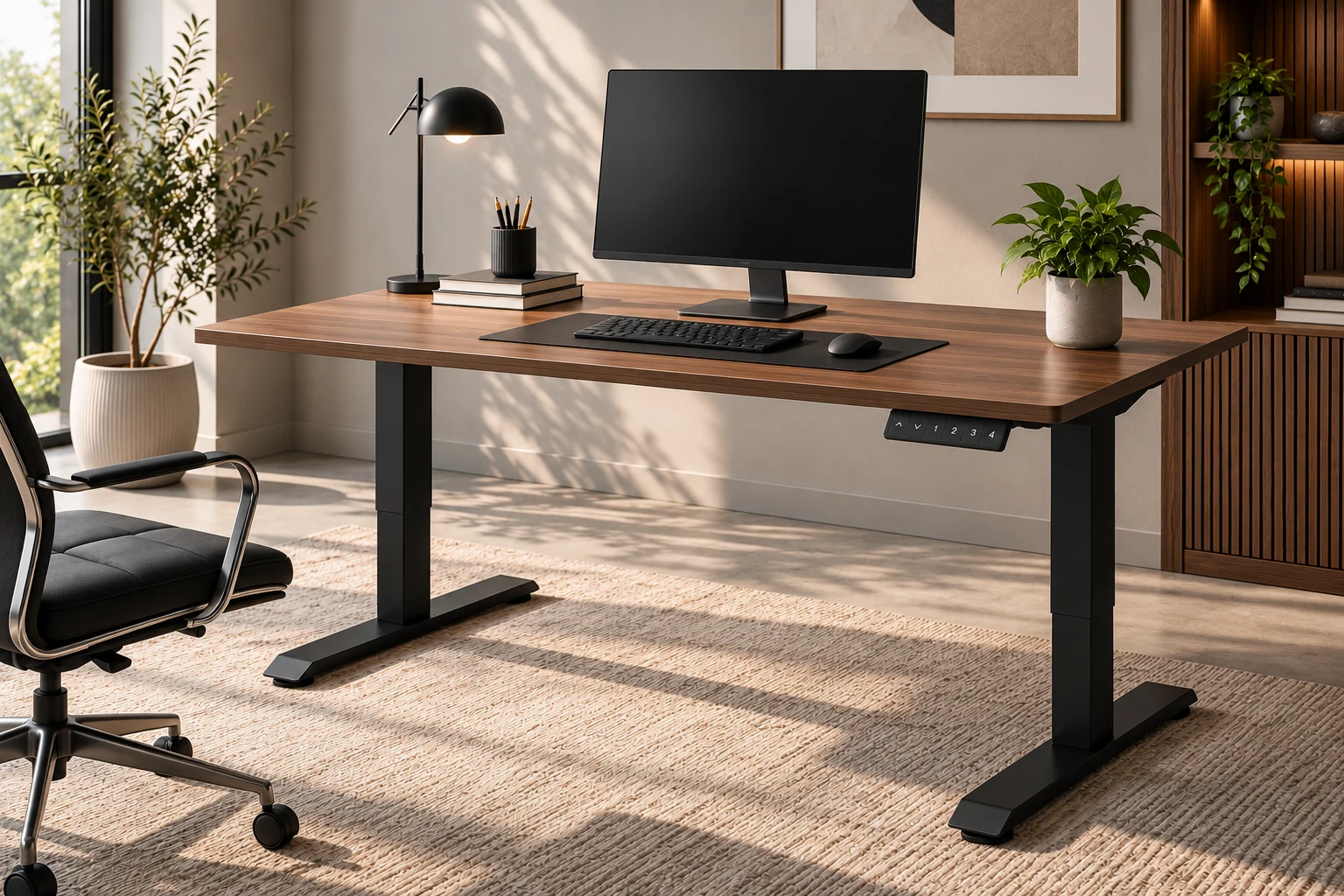 MADFORMAT MASTER desk with a black frame in a workspace